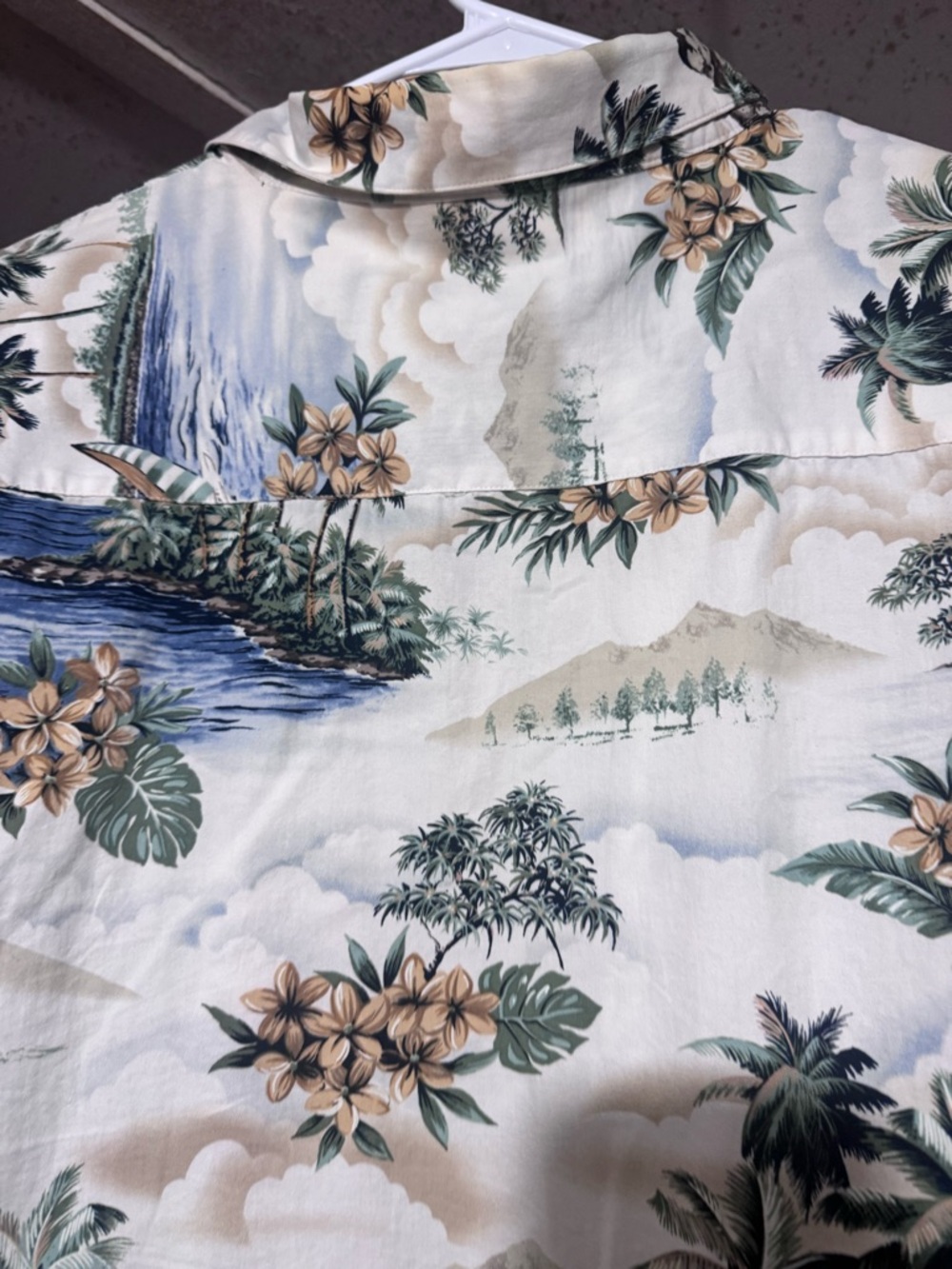 Pierre Cardin Hawaiian Shirt Mens 2XLT Island Scene Boat Palm Button - Picture 7 of 8